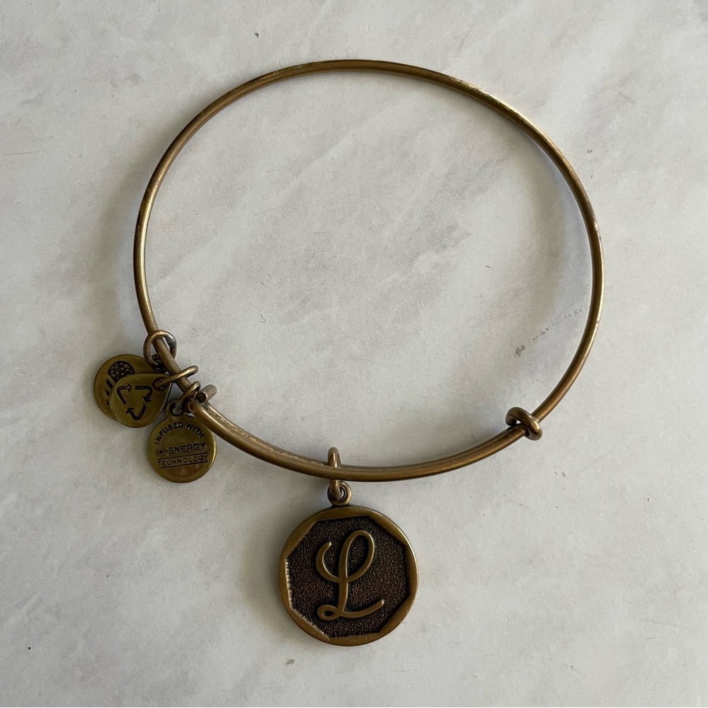 Alex & Ani Initial L Charm Bangle